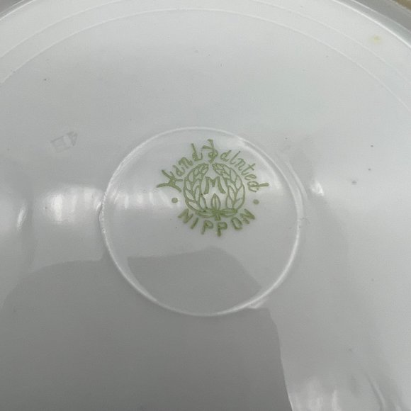 Handpainted Nippon Bread Plate Farm Scene Mountains "M" Backstamp 6.5" Porcelain - Picture 6 of 6